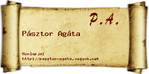 Pásztor Agáta névjegykártya